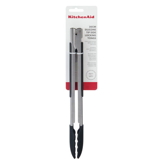 KitchenAid Silicone-Tipped Side-Locking Tongs, 30cm