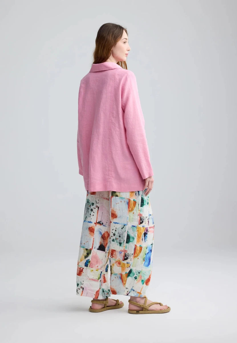 IVARA Painterly print linen pants - RUTHERFORD & Co
