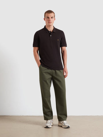 Greenport Loose Fit Herringbone Trousers In Rosemary