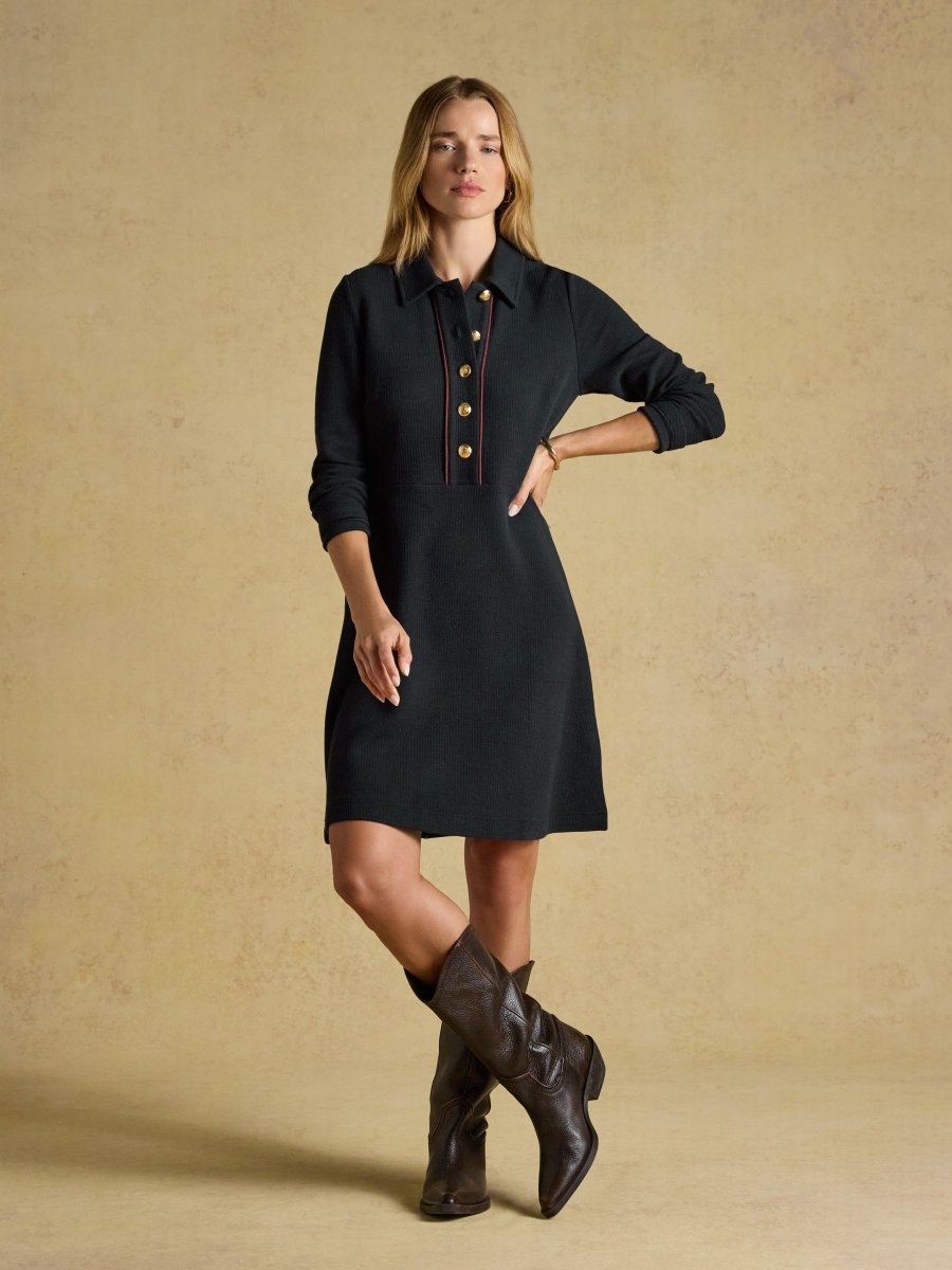 Jacquard Dress - Navy - RUTHERFORD & Co