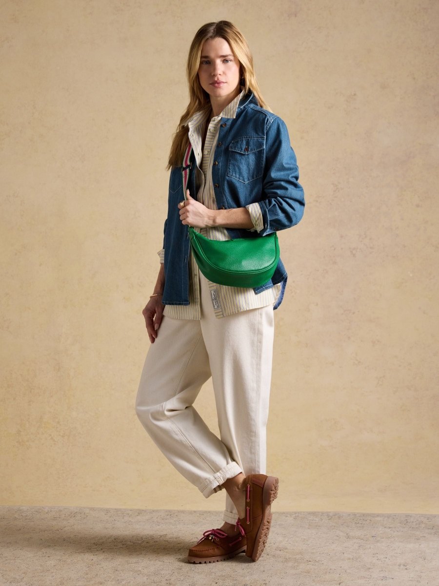 Jade Green Half Moon Adjustable Cross - Body Bag - RUTHERFORD & Co