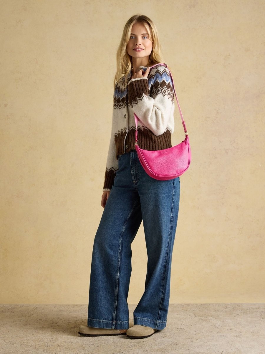 Jade Pink Half Moon Adjustable Cross - Body Bag - RUTHERFORD & Co