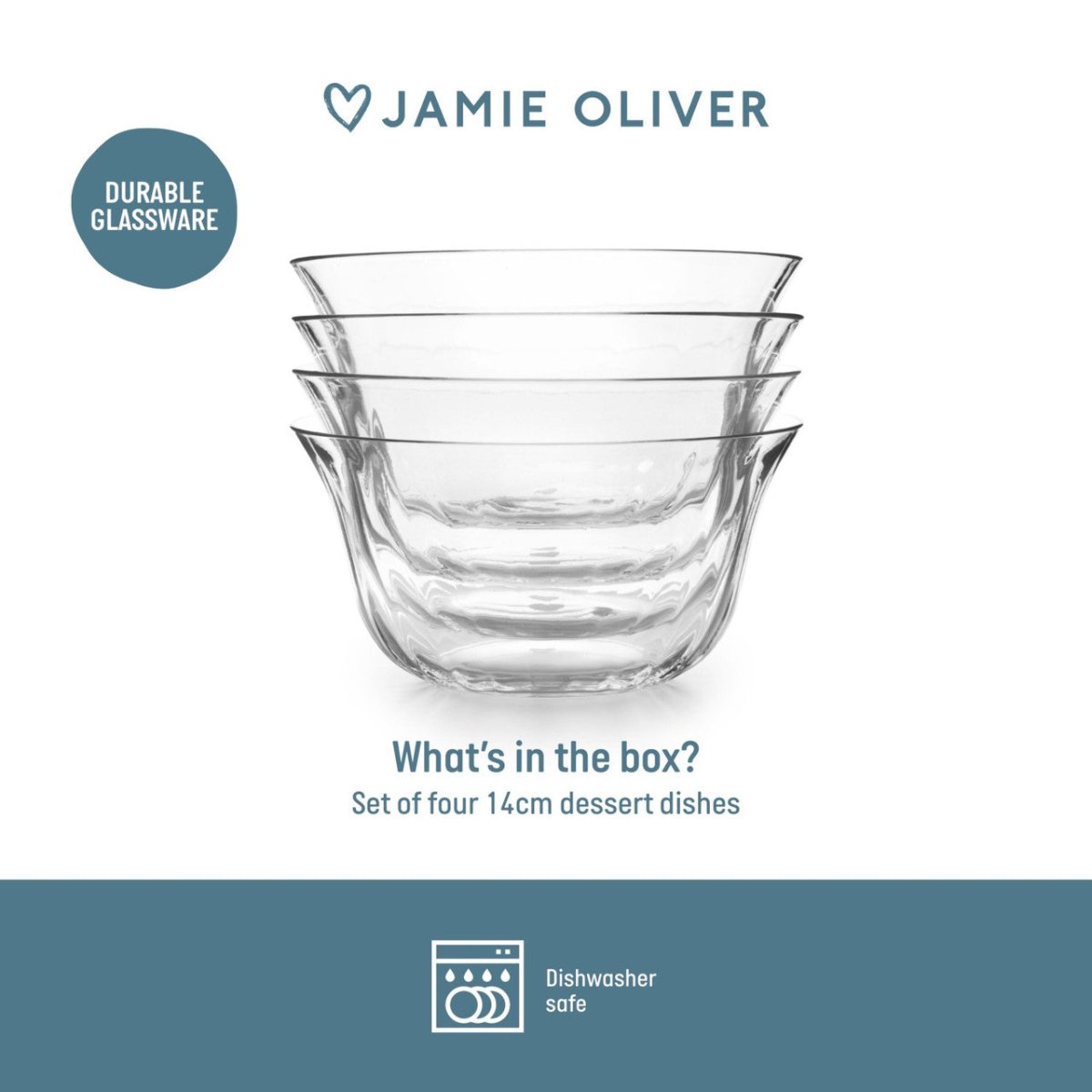 Jamie Oliver Big Love Dreamy Dessert Dishes, Pack of 4, 14cm - RUTHERFORD & Co