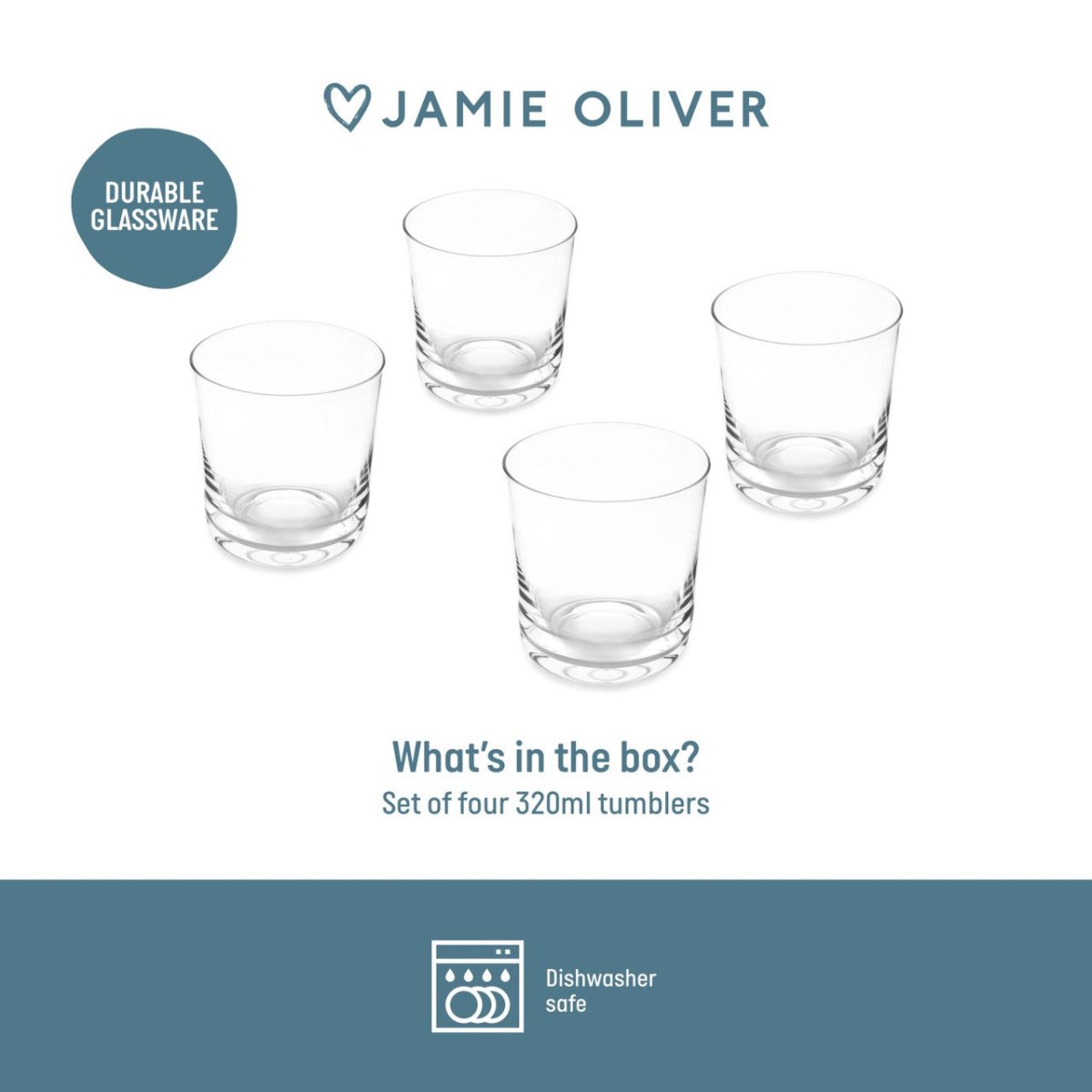 Jamie Oliver Big Love Top Tumblers, Set of 4, 320ml - RUTHERFORD & Co