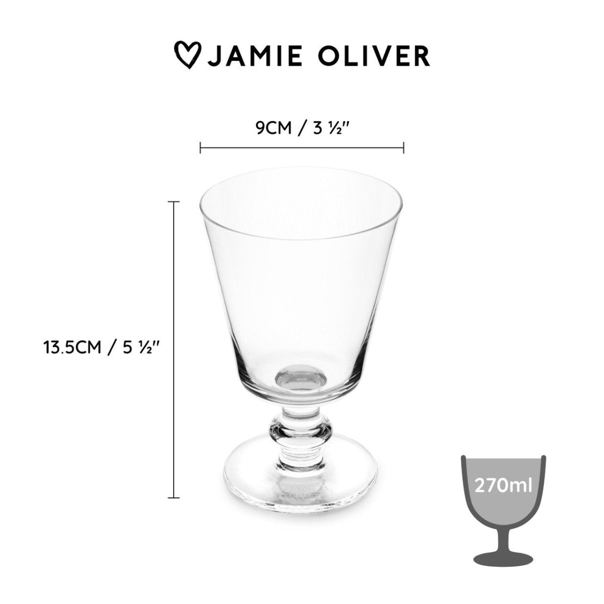 Jamie Oliver Big Love Winning Wine Glasses, Set of 4, 270ml - RUTHERFORD & Co