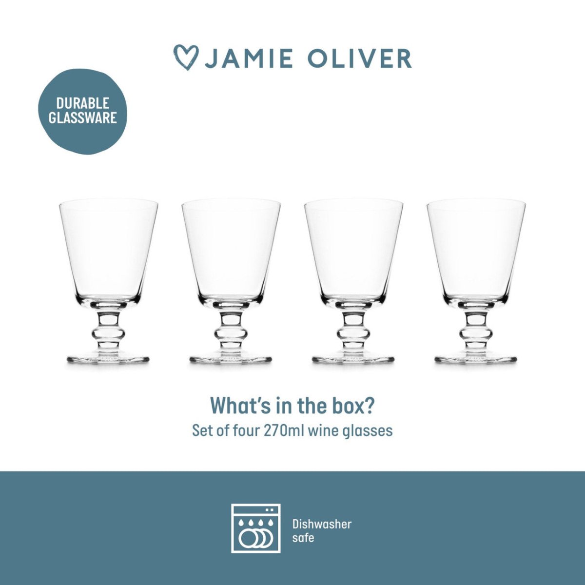 Jamie Oliver Big Love Winning Wine Glasses, Set of 4, 270ml - RUTHERFORD & Co