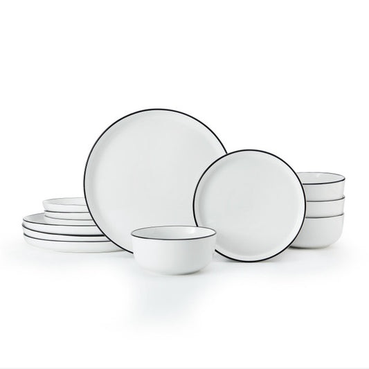 Mikasa Limestone Porcelain 12pc Dinner Set, White