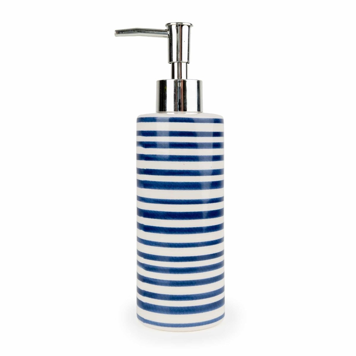 Jeff Banks Ceramic Lotion Dispenser - Stripes Blue - RUTHERFORD & Co