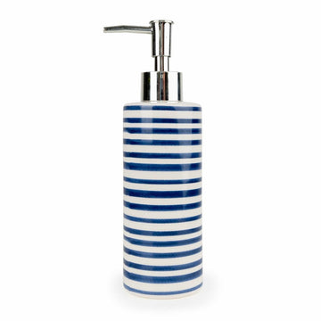 Jeff Banks Ceramic Lotion Dispenser - Stripes Blue - RUTHERFORD & Co