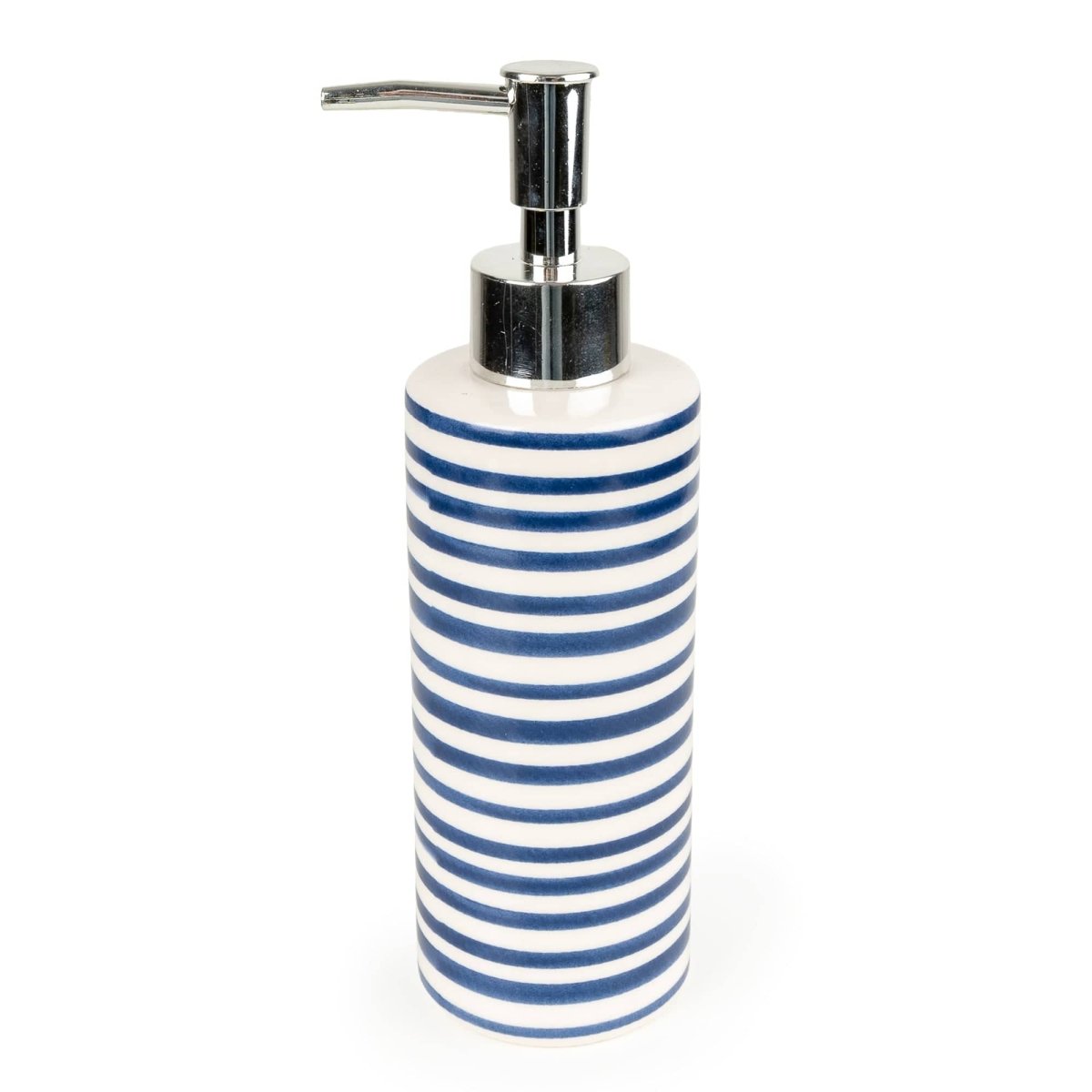 Jeff Banks Ceramic Lotion Dispenser - Stripes Blue - RUTHERFORD & Co