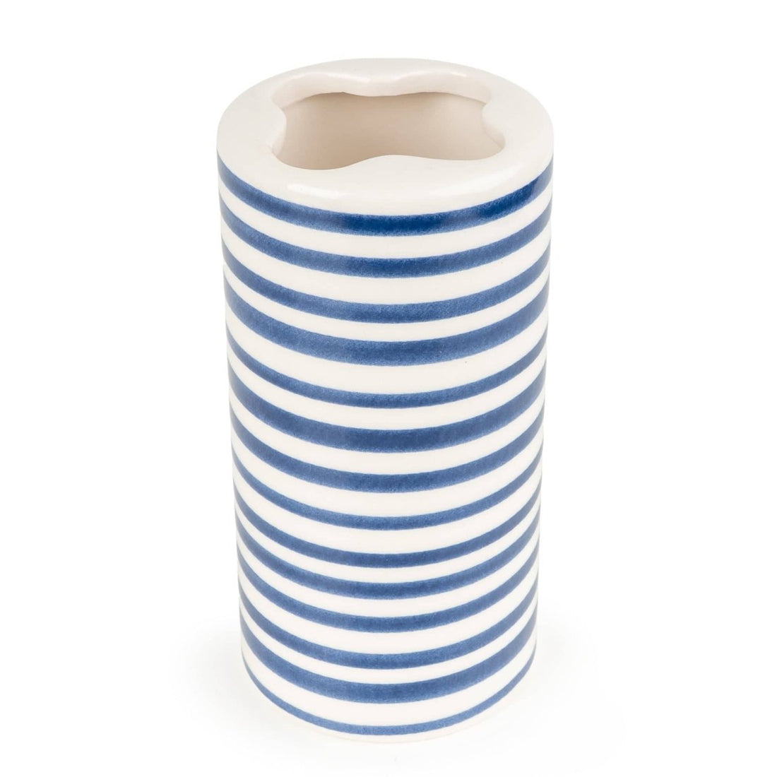 Jeff Banks Ceramic Toothbrush Holder - Stripes Blue - RUTHERFORD & Co