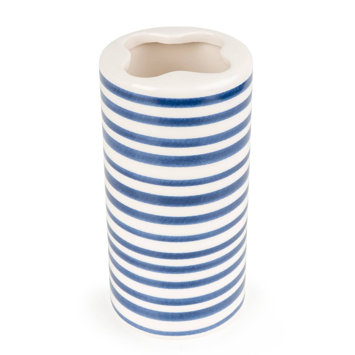 Jeff Banks Ceramic Toothbrush Holder - Stripes Blue - RUTHERFORD & Co
