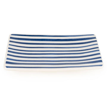Jeff Banks Soap Dish - Stripes Blue - RUTHERFORD & Co
