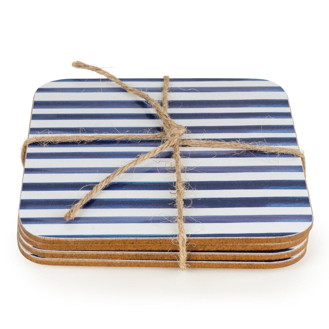 Jeff Banks Stripes Blue Coasters - Set of 4 - RUTHERFORD & Co