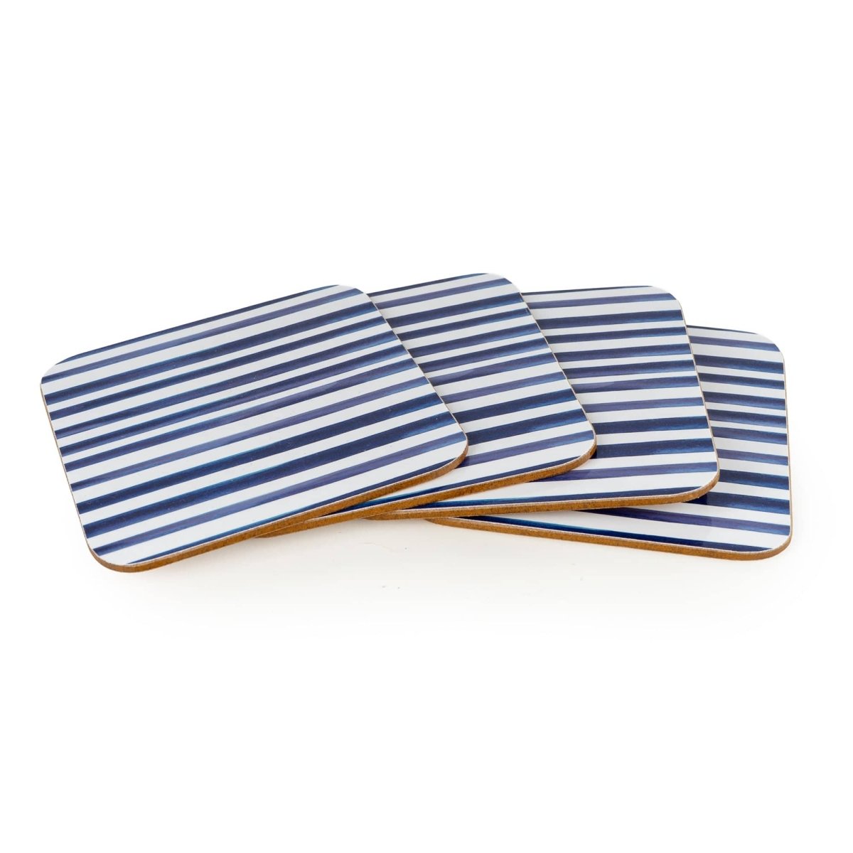 Jeff Banks Stripes Blue Coasters - Set of 4 - RUTHERFORD & Co
