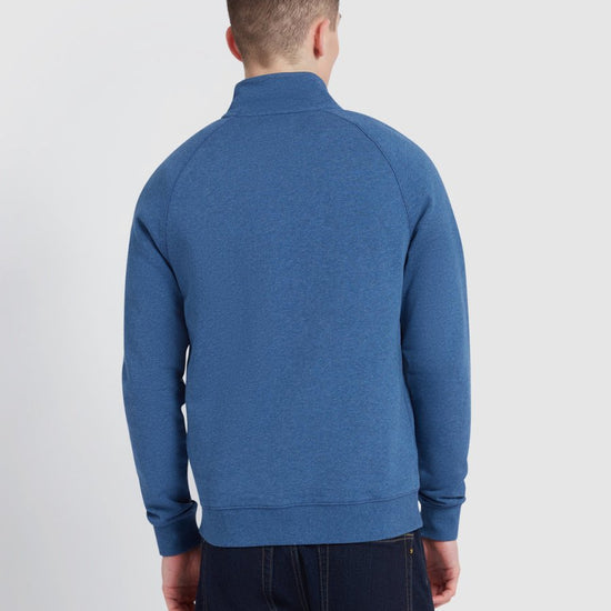 Jim Organic Cotton Quarter Zip Sweatshirt In Cold Metal Marl - RUTHERFORD & Co