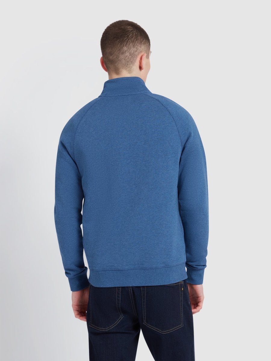 Jim Organic Cotton Quarter Zip Sweatshirt In Cold Metal Marl - RUTHERFORD & Co