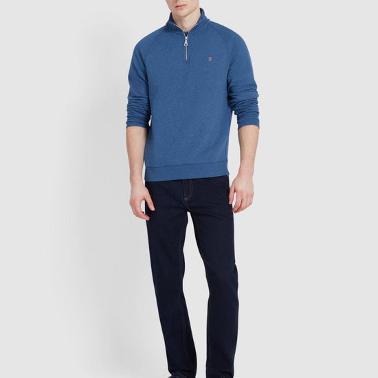 Jim Organic Cotton Quarter Zip Sweatshirt In Cold Metal Marl - RUTHERFORD & Co