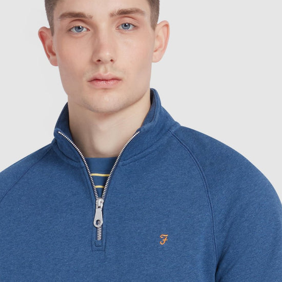 Jim Organic Cotton Quarter Zip Sweatshirt In Cold Metal Marl - RUTHERFORD & Co