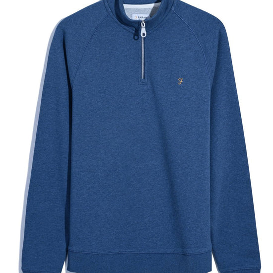 Jim Organic Cotton Quarter Zip Sweatshirt In Cold Metal Marl - RUTHERFORD & Co