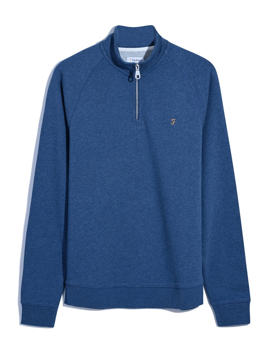 Jim Organic Cotton Quarter Zip Sweatshirt In Cold Metal Marl - RUTHERFORD & Co