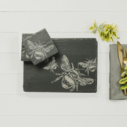 BEE SLATE COASTER & PLACE MAT SET - RUTHERFORD & Co