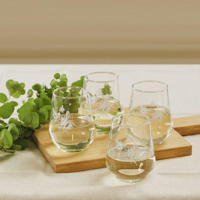 BEE STEMLESS GLASSES (SET OF 4) - RUTHERFORD & Co