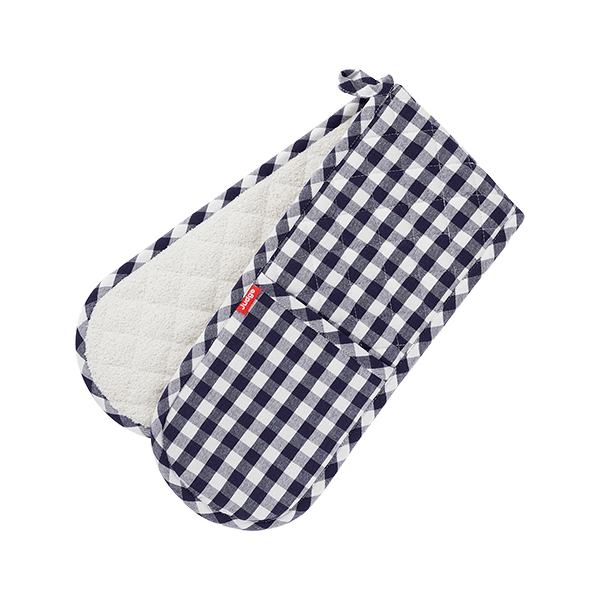 Judge Textiles, Double Oven Mitt, Blue Check - RUTHERFORD & Co