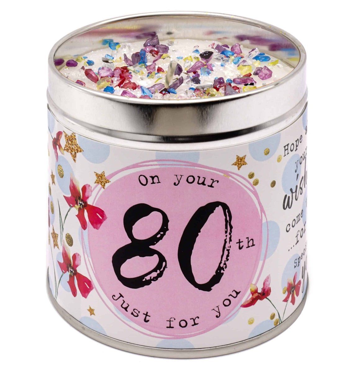 Just Because Scented Candle Tin 80th - RUTHERFORD & Co