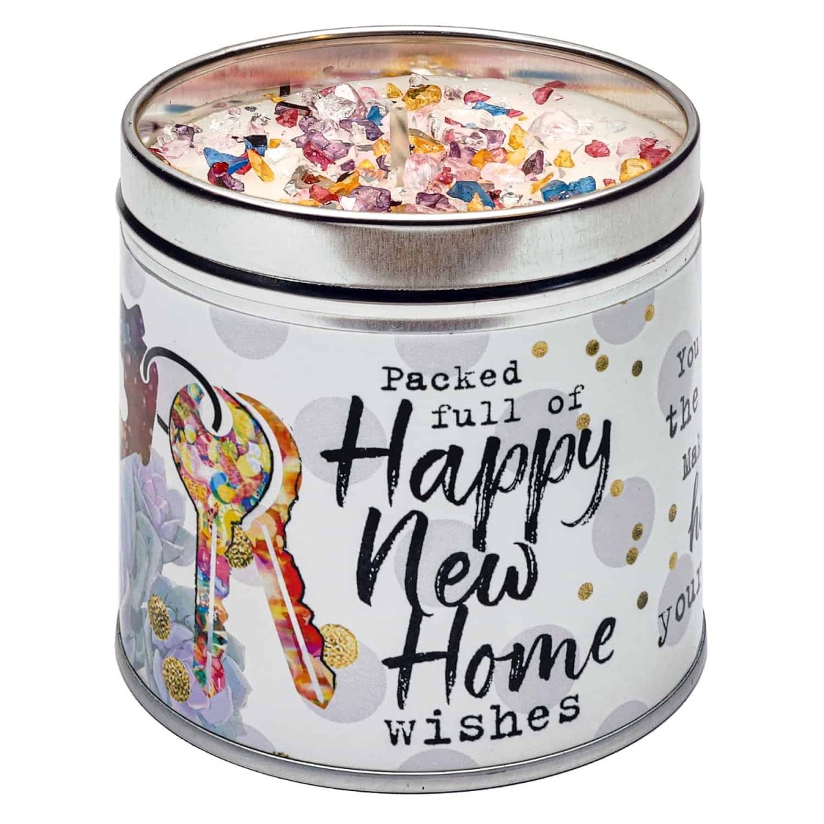 Just Because Scented Candle Tin New Home - RUTHERFORD & Co