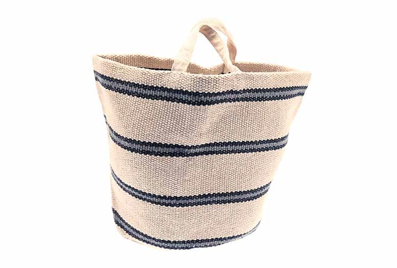 Jute market bag narrow stripe - RUTHERFORD & Co