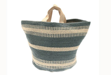 Jute market bag wide stripe - RUTHERFORD & Co