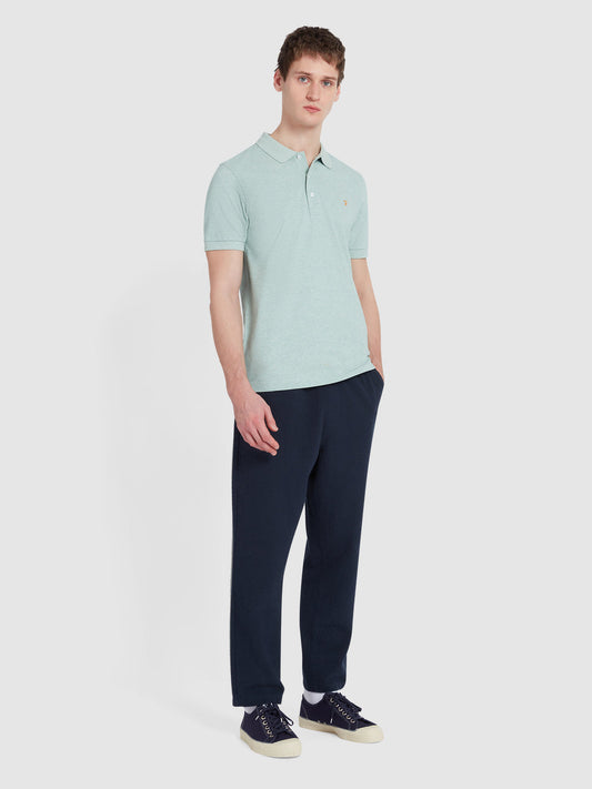 Blanes Organic Cotton Polo Shirt In Grove Green Marl