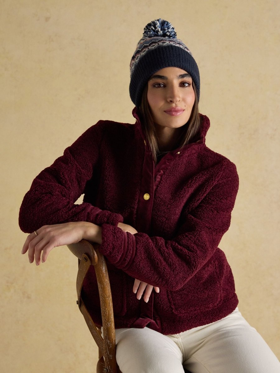 Kara Navy Fair Isle Bobble Beanie Hat - RUTHERFORD & Co