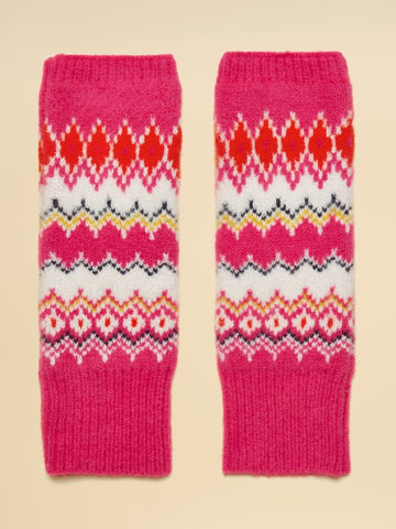 Kara Pink Fingerless Fair Isle Glove - RUTHERFORD & Co