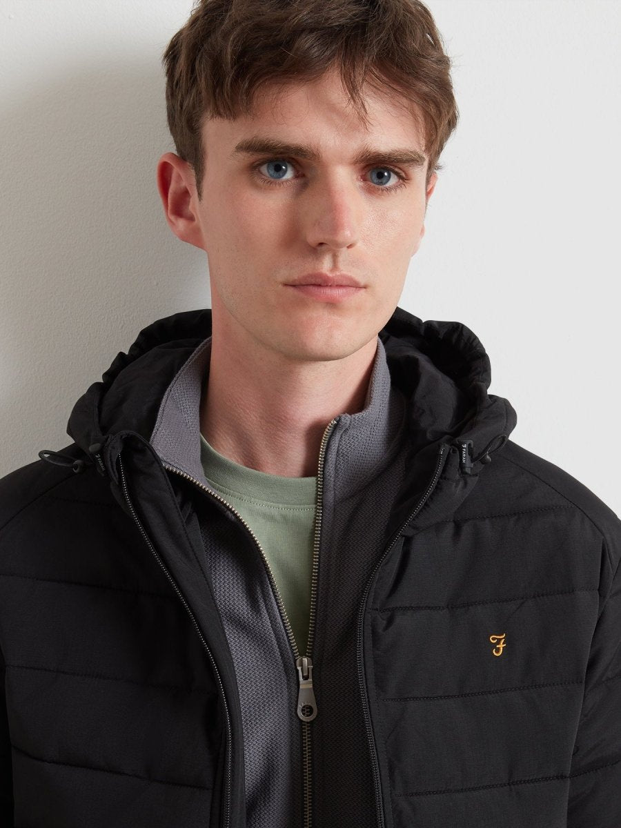 Kennedy Wadded Coat In Black - RUTHERFORD & Co