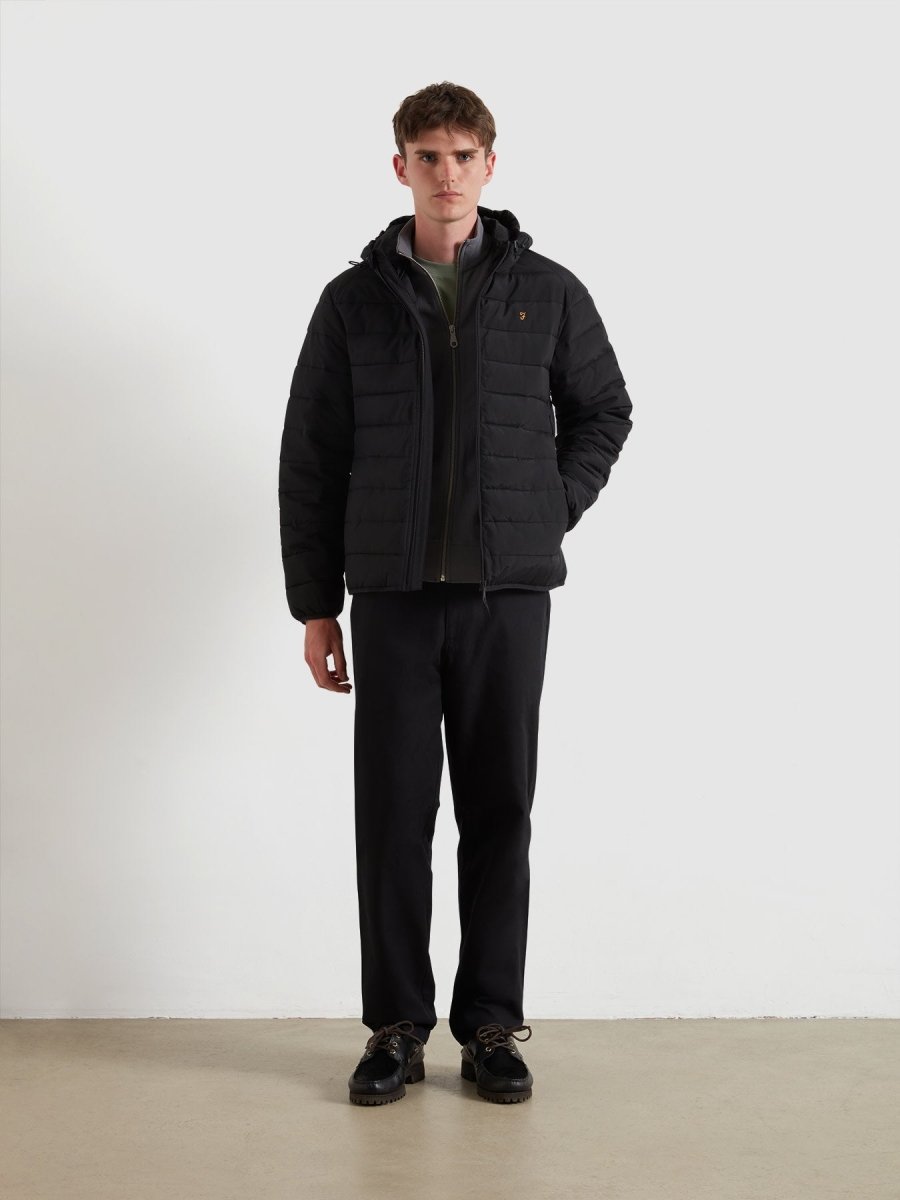 Kennedy Wadded Coat In Black - RUTHERFORD & Co