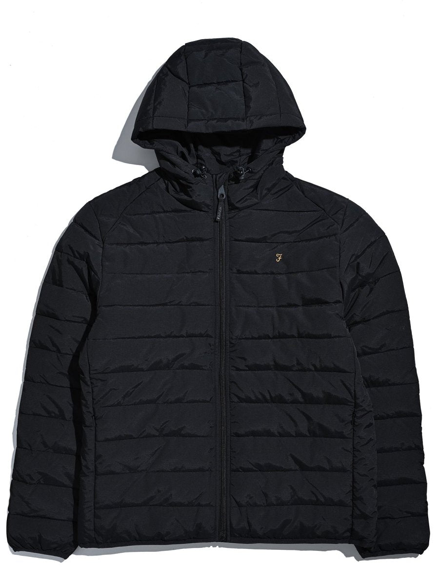 Kennedy Wadded Coat In Black - RUTHERFORD & Co