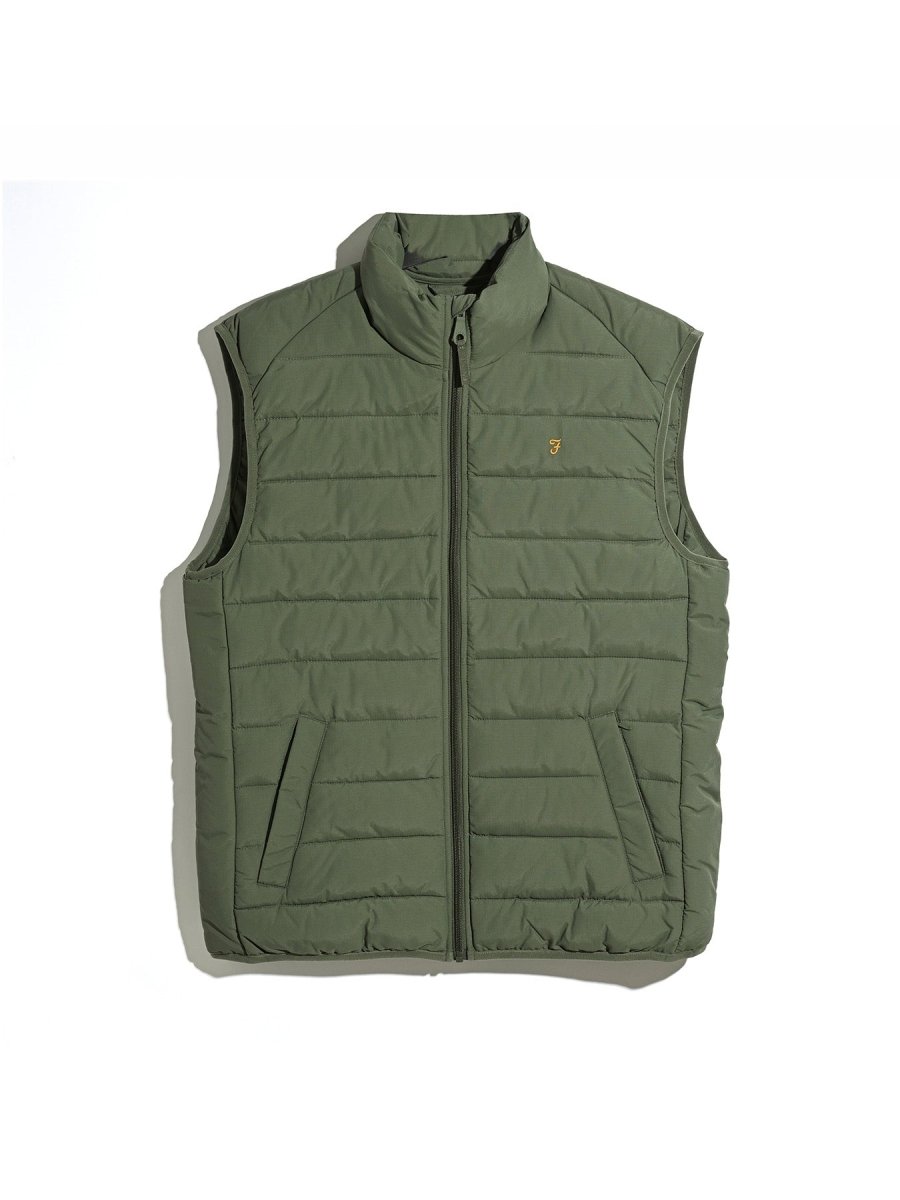 Kennedy Wadded Gilet In Rosemary - RUTHERFORD & Co