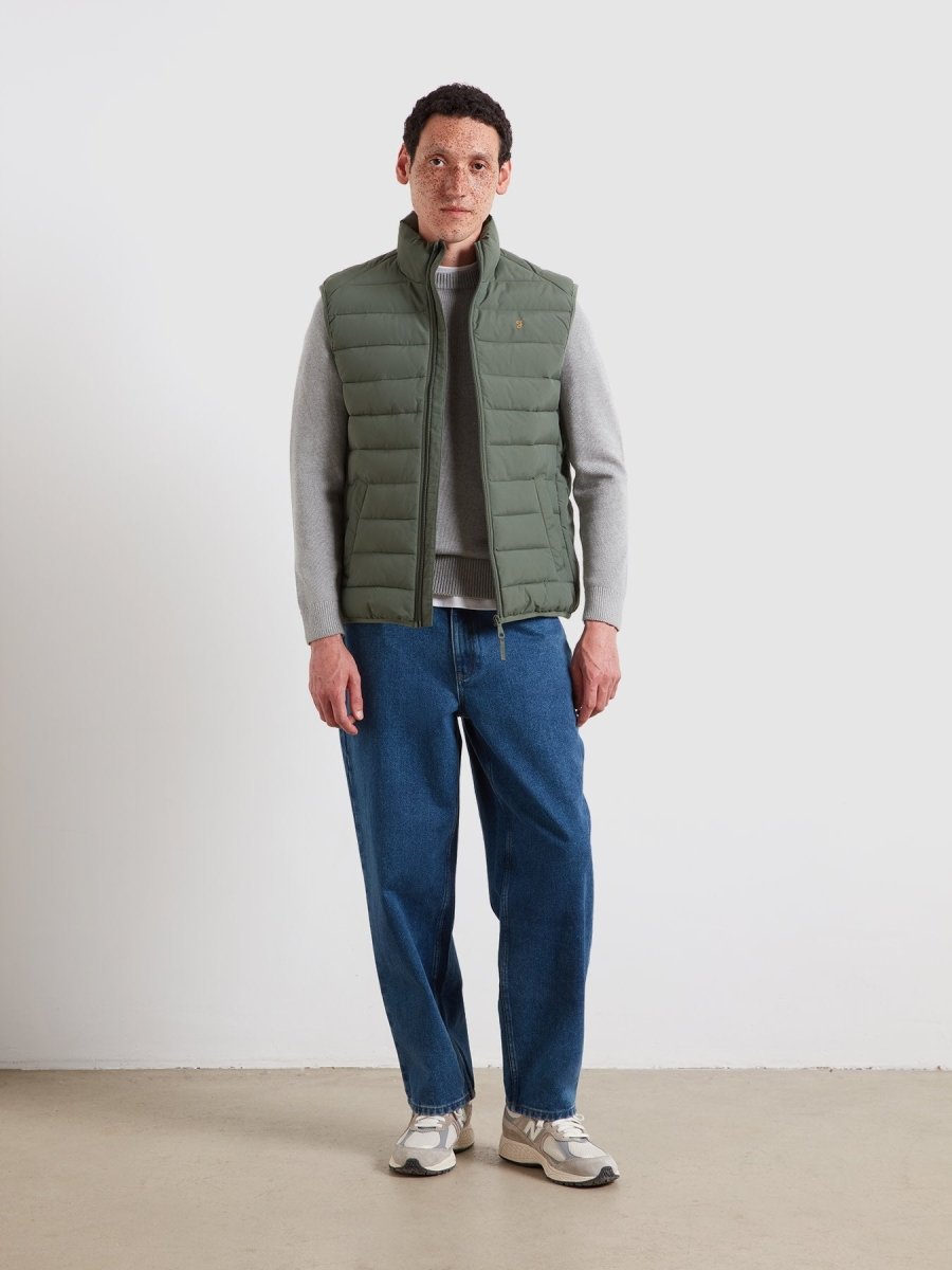 Kennedy Wadded Gilet In Rosemary - RUTHERFORD & Co