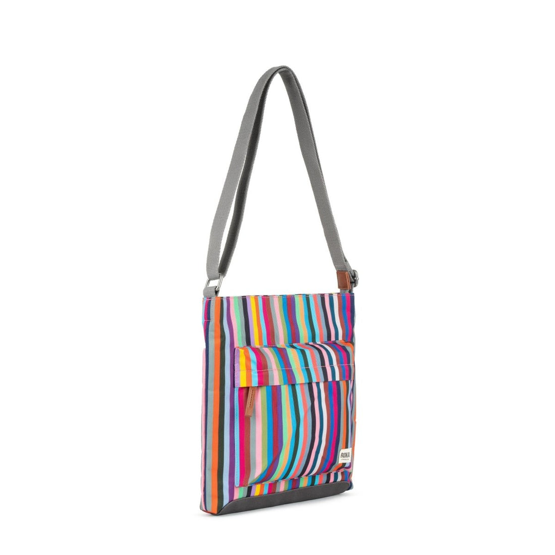 Kennington Crossbody Bag Medium Recycled Canvas - Multi Stripe - RUTHERFORD & Co