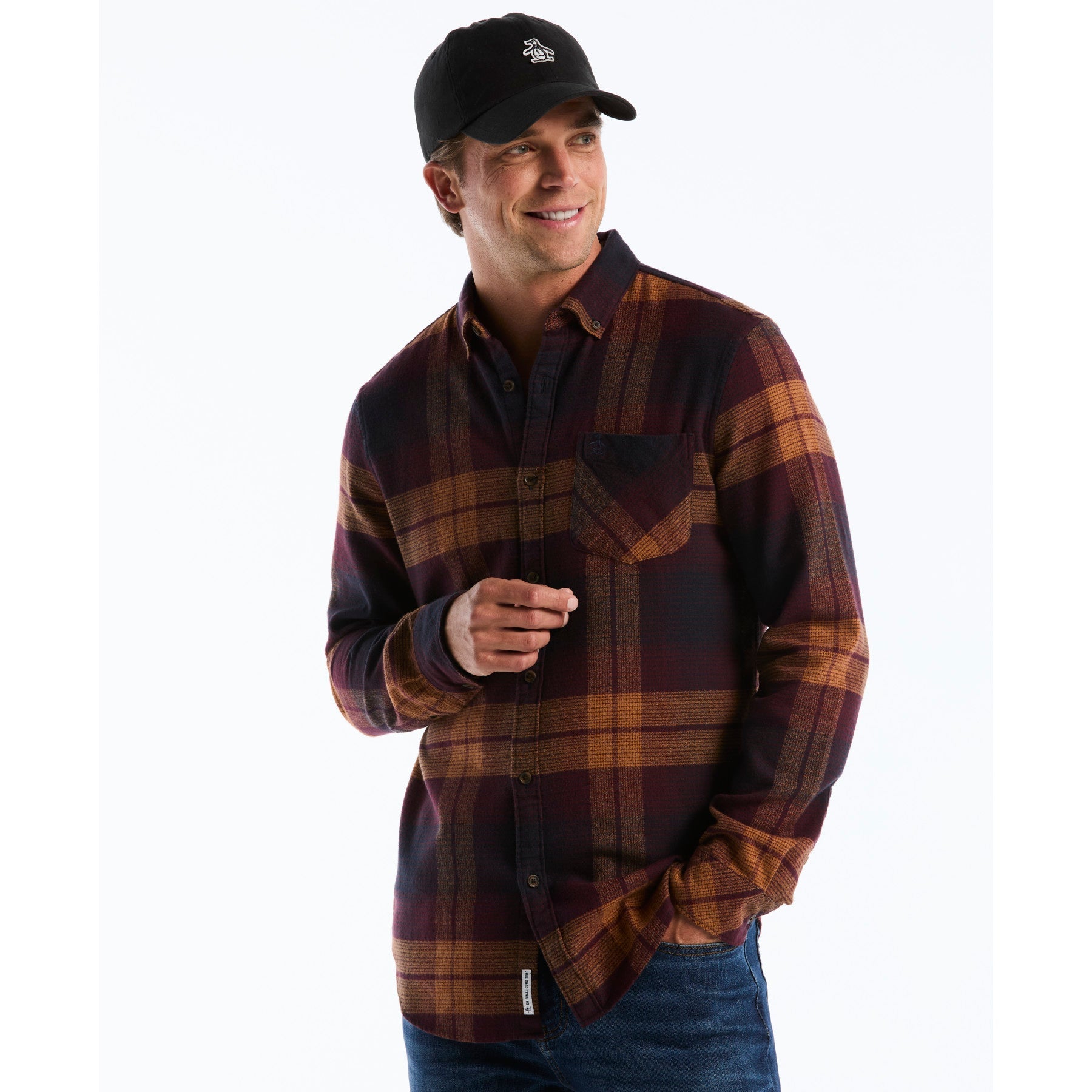 Lightweight Plaid Flannel Shirt In Port Royale