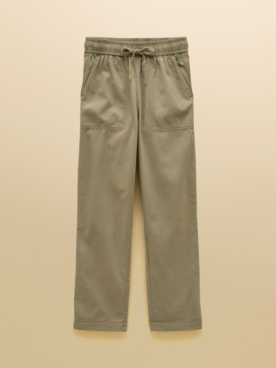 Khaki Green Relaxed Chino Tapered Trousers - RUTHERFORD & Co