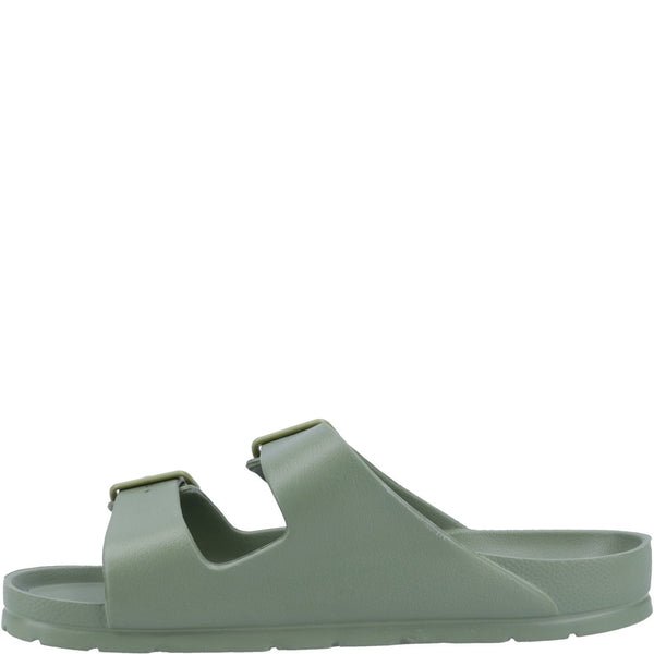 Khaki Lenny Mule Sandals - RUTHERFORD & Co