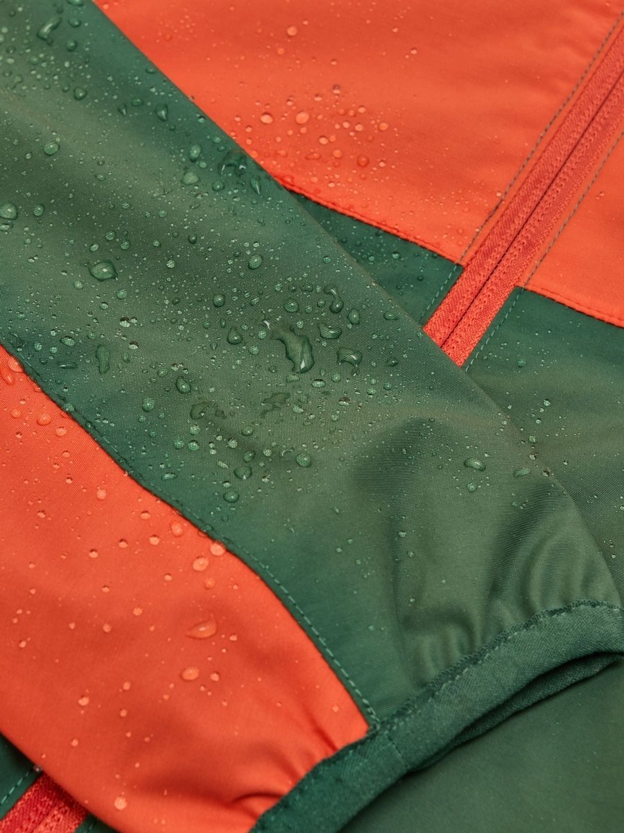 Kids' Ayston Green Colourblock Waterproof Fleece Lined Raincoat - RUTHERFORD & Co