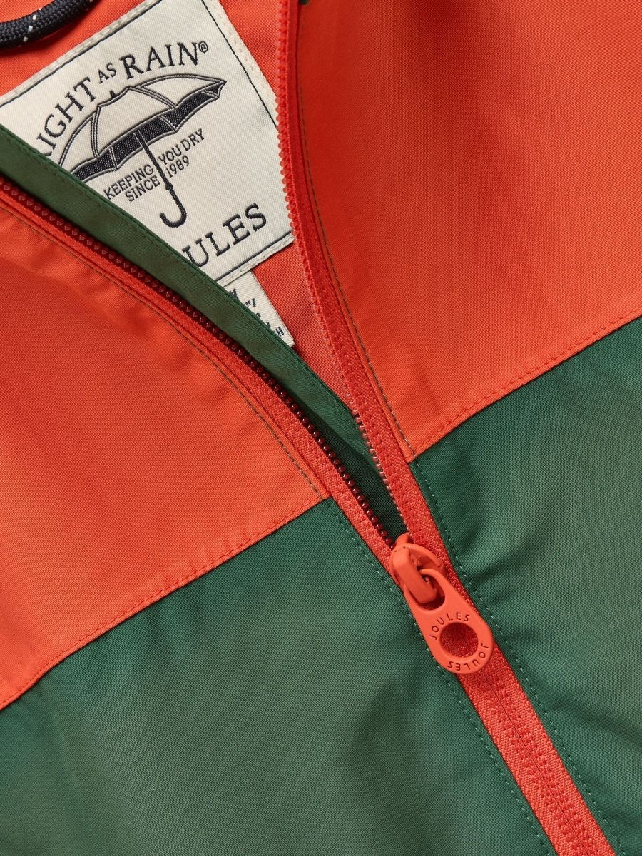 Kids' Ayston Green Colourblock Waterproof Fleece Lined Raincoat - RUTHERFORD & Co