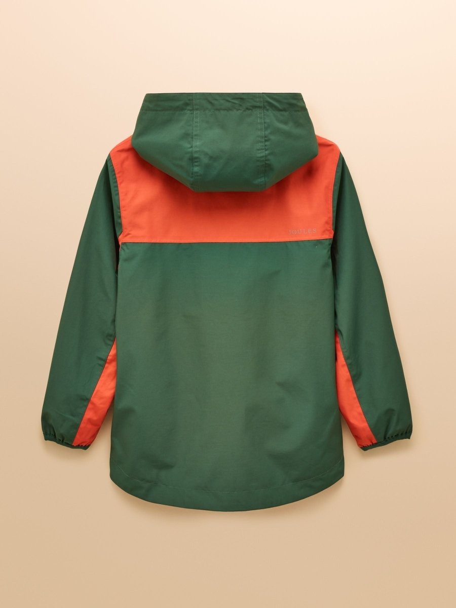 Kids' Ayston Green Colourblock Waterproof Fleece Lined Raincoat - RUTHERFORD & Co