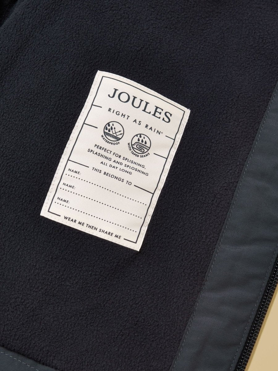 Kids' Ayston Navy Waterproof Fleece Lined Raincoat - RUTHERFORD & Co