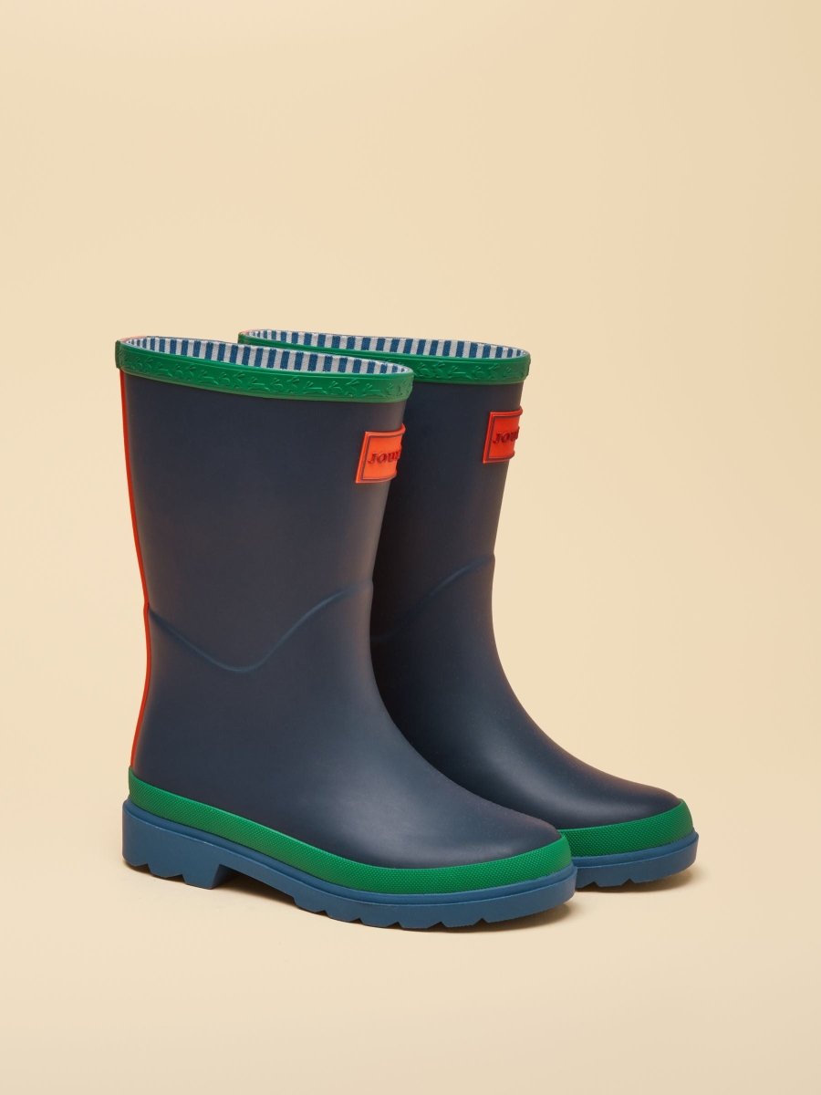 Kids' Blue & Green Colourblock Wellies - RUTHERFORD & Co