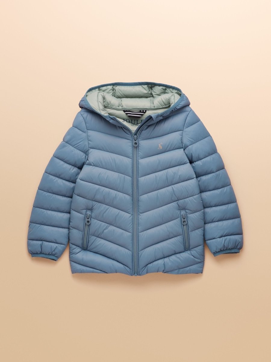 Kids' Cairn Blue Showerproof Padded Coat with Hood - RUTHERFORD & Co